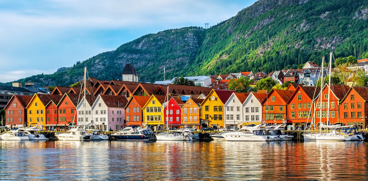 Bunte Häuser in Bergen