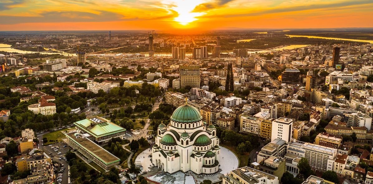 Luftaufnahme von Belgrad in Serbien