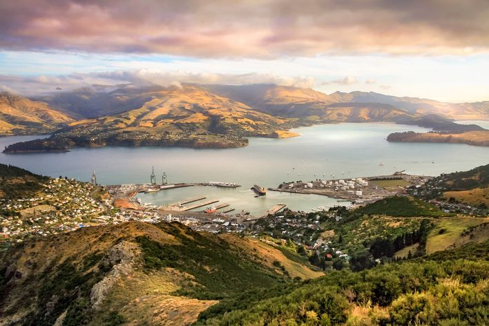 Blick auf Christchurch in Neuseeland